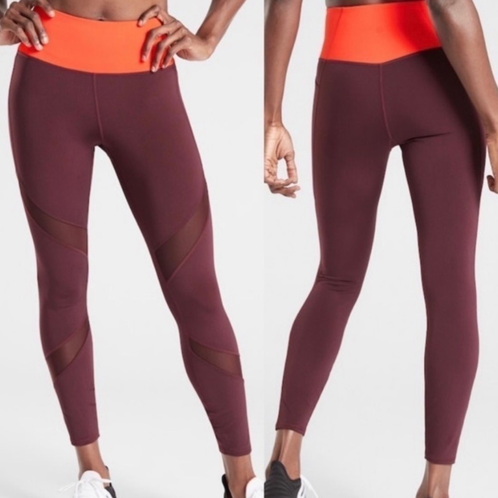 Athleta Antique Burgundy Tenacity 7/8 Tight in Powerlift Petite Size MP